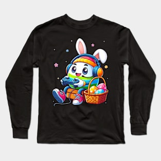 Easter Egg Playing Video Game For Gamer Boys Long Sleeve T-Shirt